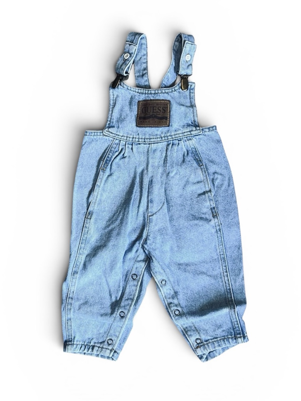 Baby Guess Vintage 80s Infant Sz 18 Months Denim Overalls Romper Cotton
